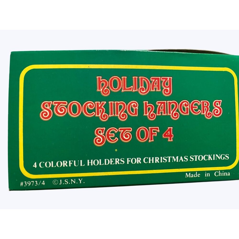 Holiday Stocking Hangers Set Of Four Vintage Plastic Hangers - Picture 7 of 15